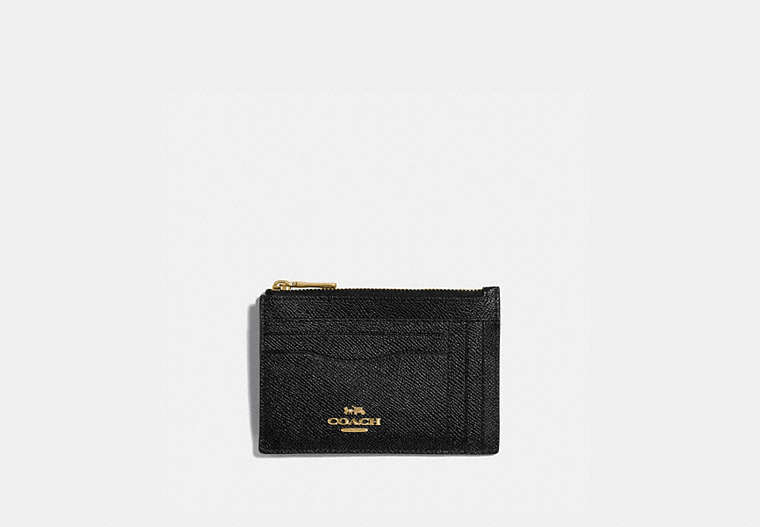 COACH®,LARGE CARD CASE,Leather,Gold/Black,Front View