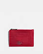 COACH®,LARGE CARD CASE,Leather,Pewter/Red Apple,Front View
