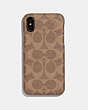COACH®,IPHONE XS MAX CASE IN SIGNATURE CANVAS,Coated Canvas,Tan,Front View