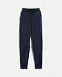 COACH®,HORSE AND CARRIAGE FLEECE TRACK PANTS,Mixed Material,Deep Navy,Front View