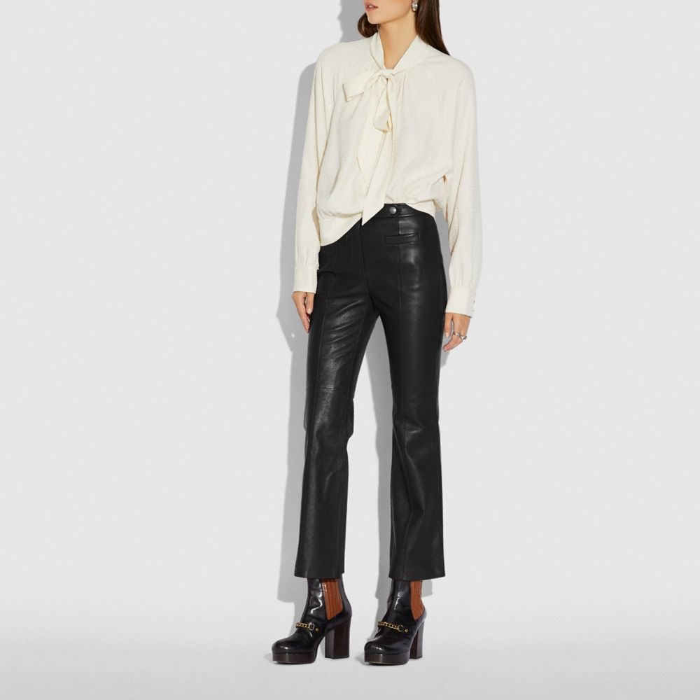 COACH®,Leather Flare Trousers,,Scale View