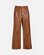 COACH®,LEATHER FLARE TROUSERS,Leather,Brindle,Front View