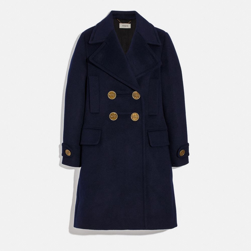 Coach naval outlet coat