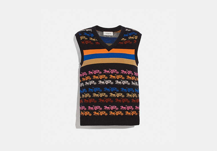 Rainbow Horse And Carriage Sweater Vest