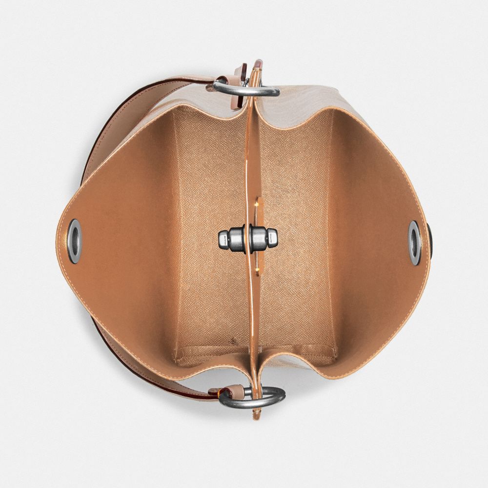 COACH®,Charlie Bucket Bag In Signature Canvas,,Inside View,Top View