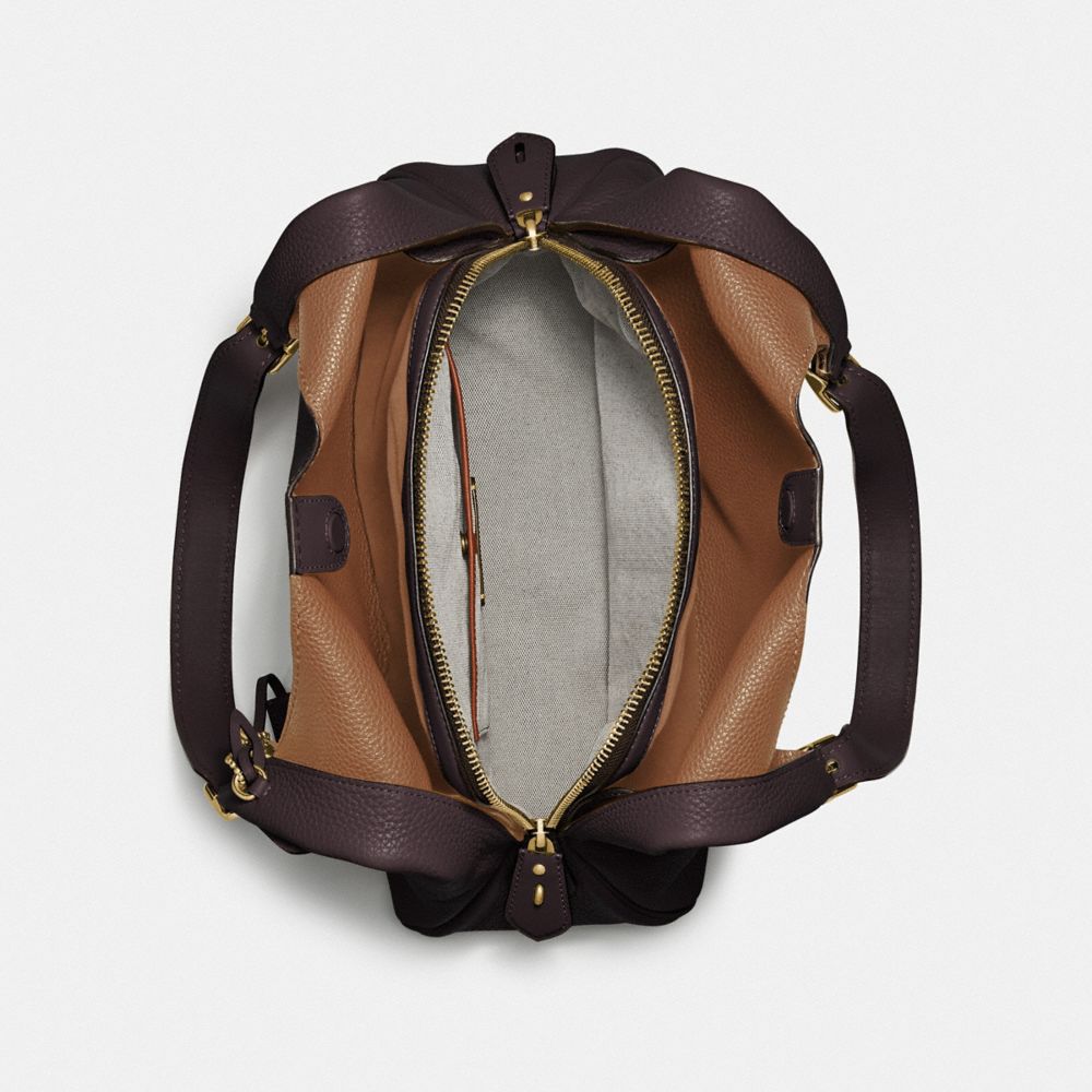COACH®,SAC BANDOULIÈRE CASS,Cuir,Laiton/Chêne,Inside View,Top View