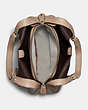COACH®,CASS SHOULDER BAG,Leather,Large,Light Antique Nickel/Taupe,Inside View,Top View