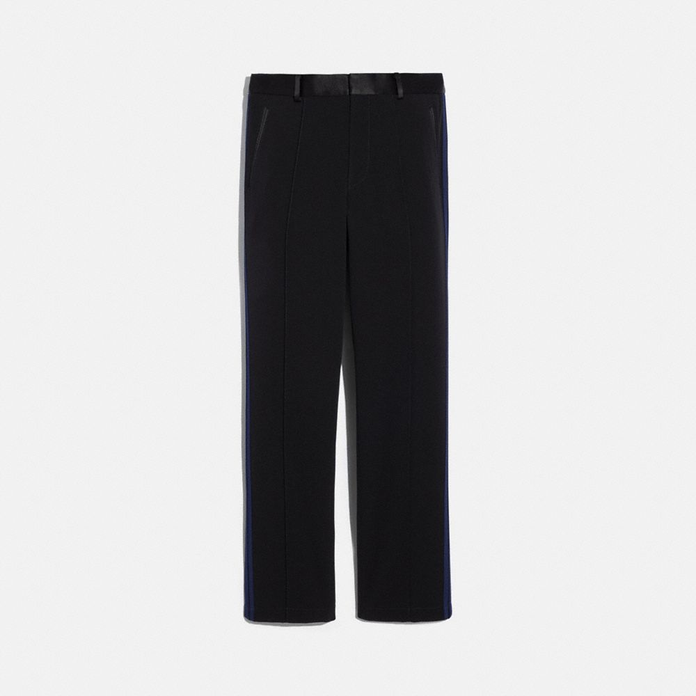 COACH®,ELEVATED TRACK PANTS,Mixed Material,Black/Navy,Front View