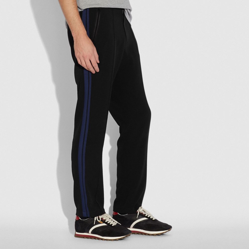 COACH®,ELEVATED TRACK PANTS,Mixed Material,Black/Navy,Scale View
