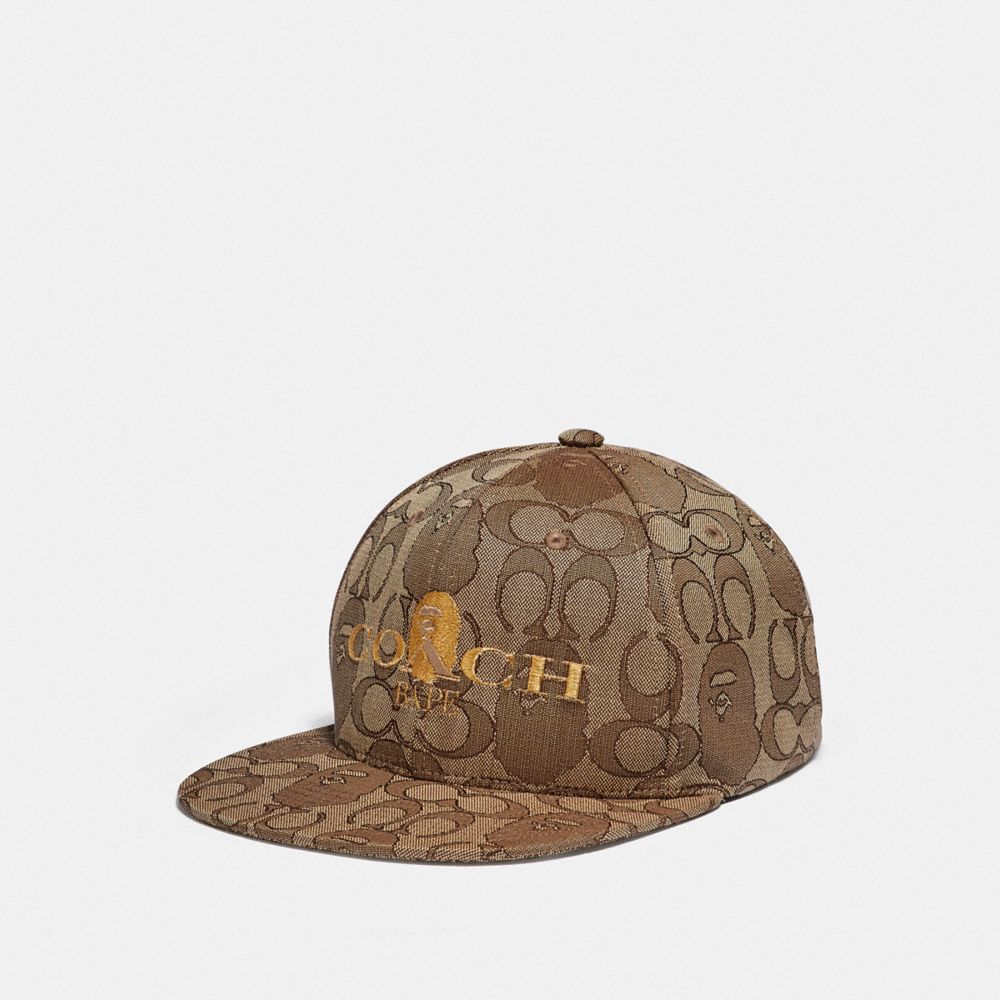 Bape X Coach Baseball Cap In Signature Jacquard With Ape Head