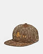 COACH®,BAPE X COACH BASEBALL CAP IN SIGNATURE JACQUARD WITH APE HEAD,cotton,TAN MULTI,Front View