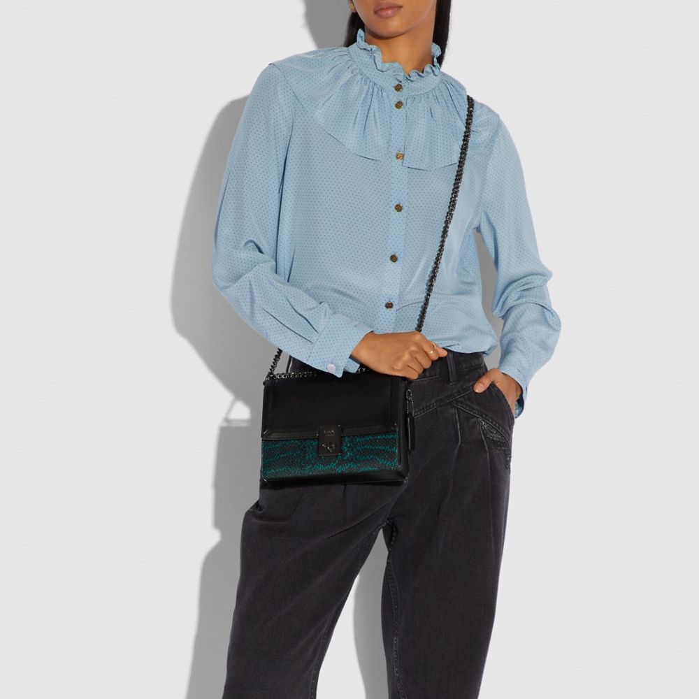 Hutton shoulder bag in 2024 colorblock with snakeskin detail