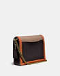 COACH®,HUTTON SHOULDER BAG IN COLORBLOCK,Smooth Leather,Small,Brass/Taupe Ginger Multi,Angle View