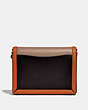 COACH®,HUTTON SHOULDER BAG IN COLORBLOCK,Smooth Leather,Small,Brass/Taupe Ginger Multi,Back View
