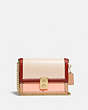 COACH®,HUTTON SHOULDER BAG IN COLORBLOCK,Smooth Leather,Small,Brass/Ivory Blush Multi,Front View