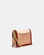 COACH®,HUTTON SHOULDER BAG IN COLORBLOCK,Smooth Leather,Small,Brass/Ivory Blush Multi,Angle View