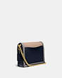 COACH®,HUTTON SHOULDER BAG IN COLORBLOCK,Smooth Leather,Small,Brass/Taupe Granite Multi,Angle View