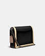 COACH®,HUTTON SHOULDER BAG IN COLORBLOCK,Smooth Leather,Small,Pewter/Black Multi,Angle View