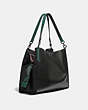 COACH®,DALTON BAG 31 WITH COLORBLOCK SNAKESKIN DETAIL,Leather,Medium,Pewter/Blk Pne Grn Multi,Angle View