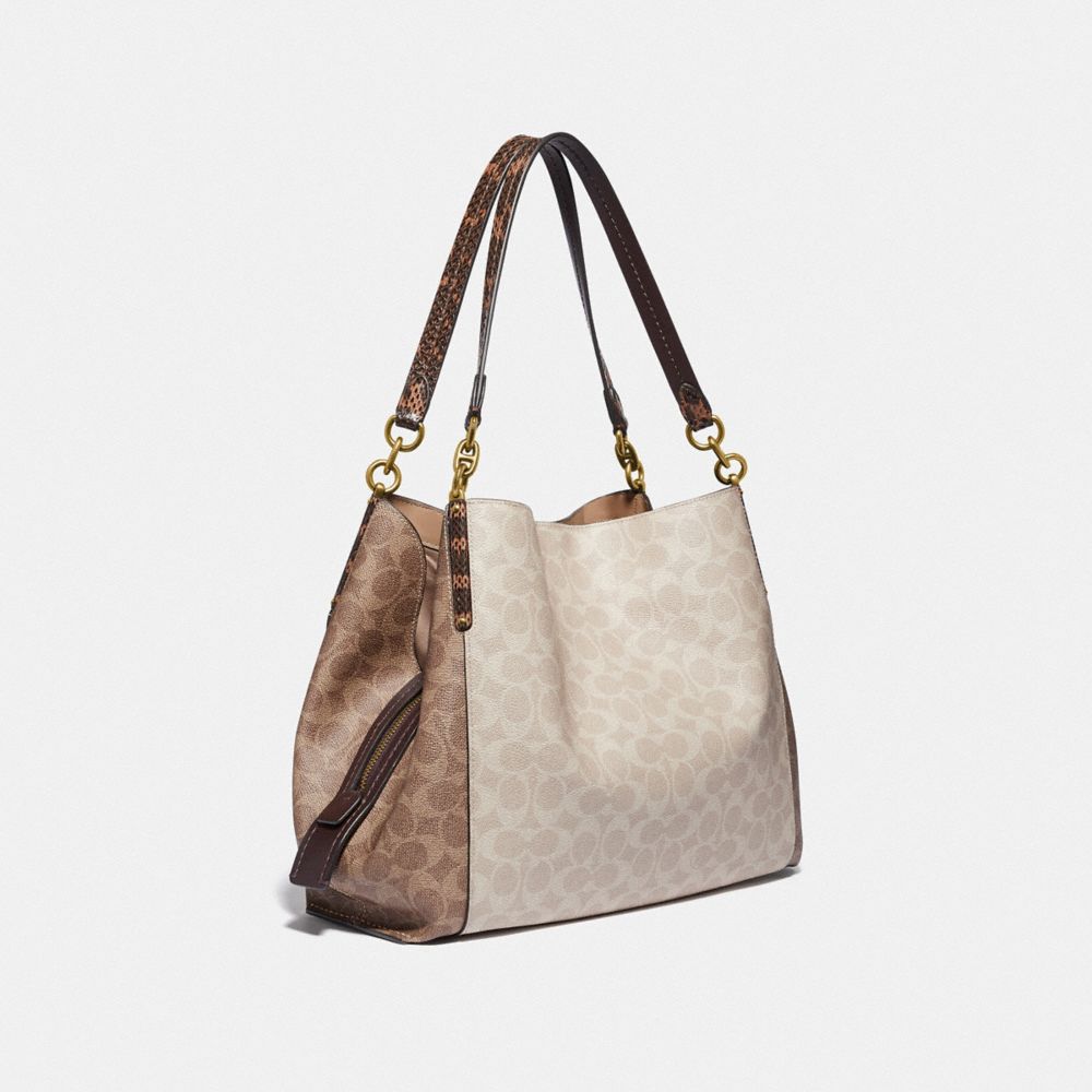 COACH Dalton 31 In Blocked Signature Canvas With Snakeskin Detail