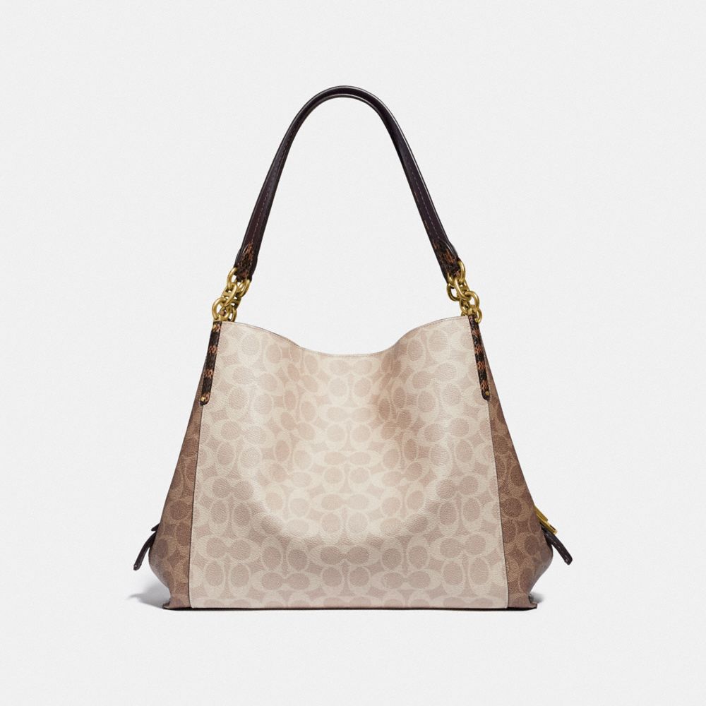 COACH Dalton Bag 31 In Blocked Signature Canvas With Snakeskin Detail