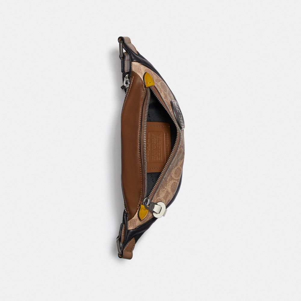 COACH®,Rivington Belt Bag 7 In Signature Canvas With Coach Patch,,Inside View,Top View