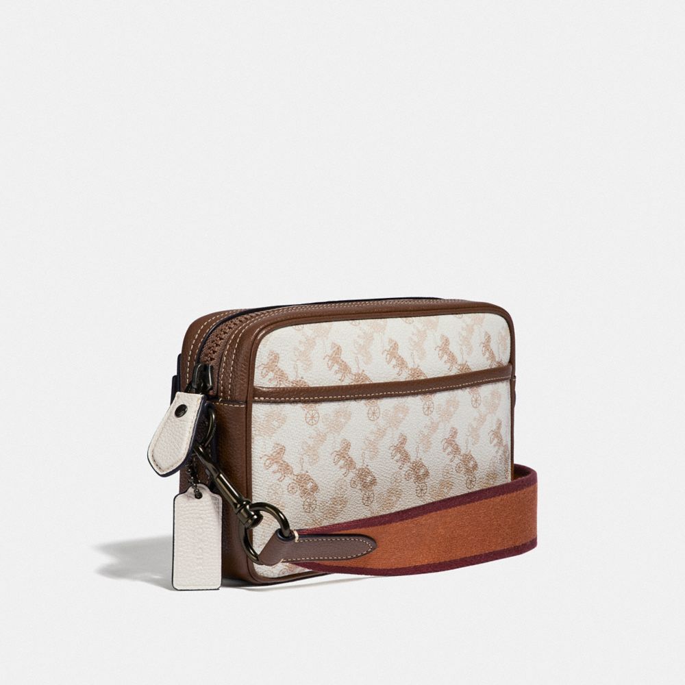 COACH®,Academy Crossbody With Horse And Carriage Print,,Angle View
