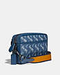 COACH®,ACADEMY CROSSBODY WITH HORSE AND CARRIAGE PRINT,pvc,Small,Black Copper/True Blue,Angle View