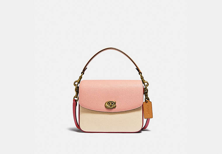 COACH®,CASSIE CROSSBODY 19 IN COLORBLOCK,Leather,Brass/Ivory Blush Multi,Front View