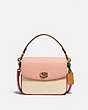 COACH®,CASSIE CROSSBODY 19 IN COLORBLOCK,Leather,Brass/Ivory Blush Multi,Front View