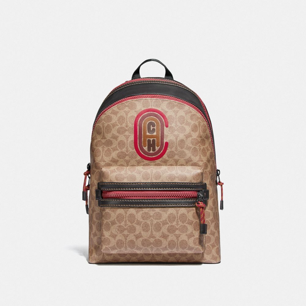 COACH® | Academy Backpack In Signature Canvas With Coach Patch