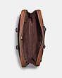 COACH®,METROPOLITAN SLIM BRIEF,Leather,Medium,Black Copper Finish/Saddle/Oak,Inside View,Top View