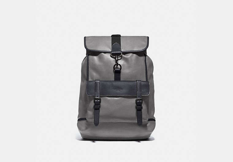 COACH®,BLEECKER BACKPACK,Leather,Large,Black Copper/Heather Grey/Midnight Navy,Front View