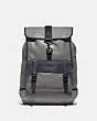 COACH®,BLEECKER BACKPACK,Leather,Large,Black Copper/Heather Grey/Midnight Navy,Front View