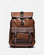 COACH®,BLEECKER BACKPACK,Leather,Large,Black Copper Finish/Saddle/Oak,Front View