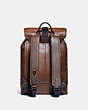 COACH®,BLEECKER BACKPACK,Leather,Large,Black Copper Finish/Saddle/Oak,Back View
