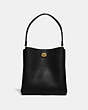 COACH®,CHARLIE BUCKET BAG 21,Pebble Leather,Medium,Brass/Black,Back View