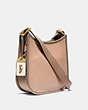 COACH®,EMERY CROSSBODY 21 IN COLORBLOCK,Pebble Leather,Small,Brass/Chalk Multi,Angle View