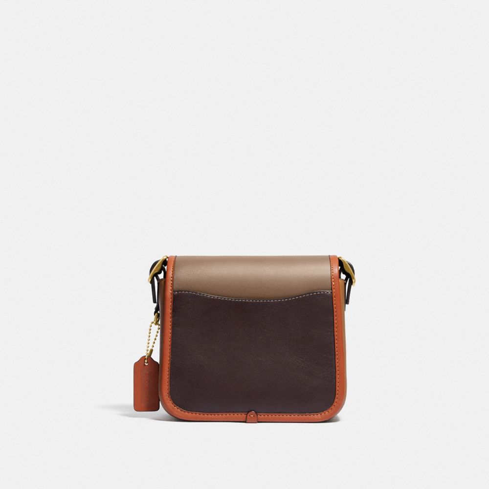 COACH®,PORTÉ-CROISÉ RAMBLER 16 CONTRASTE DE COULEUR,Cuir,Laiton/Orme multi,Back View