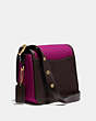 COACH®,RAMBLER CROSSBODY 16 IN COLORBLOCK,Leather,Small,Brass/Hibiscus Multi,Angle View