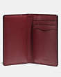 COACH®,CARD WALLET IN COLORBLOCK,Leather,Wine/Dark Cardinal,Inside View,Top View