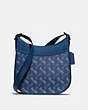 COACH®,EMERY CROSSBODY WITH HORSE AND CARRIAGE PRINT,pvc,Medium,Pewter/True Blue,Front View