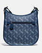 COACH®,EMERY CROSSBODY WITH HORSE AND CARRIAGE PRINT,pvc,Medium,Pewter/True Blue,Back View