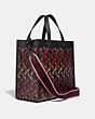 COACH®,FIELD TOTE WITH HORSE AND CARRIAGE PRINT,Coated Canvas,Medium,Pewter/Multi Black,Angle View