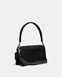 COACH®,TABBY SHOULDER BAG 26 WITH PLEATING,Leather,Medium,Brass/Black,Angle View