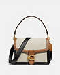 COACH®,TABBY SHOULDER BAG,Canvas/Smooth Leather,Medium,Brass/Canvas Light Saddle,Front View