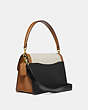 COACH®,TABBY SHOULDER BAG,Canvas/Smooth Leather,Medium,Brass/Canvas Light Saddle,Angle View