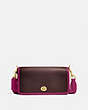 COACH®,DINKY IN COLORBLOCK,Leather,Small,Brass/Dark Teak Multi,Front View
