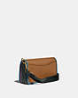 COACH®,DINKY IN COLORBLOCK,Leather,Small,Brass/Pacific Blue Multi,Angle View
