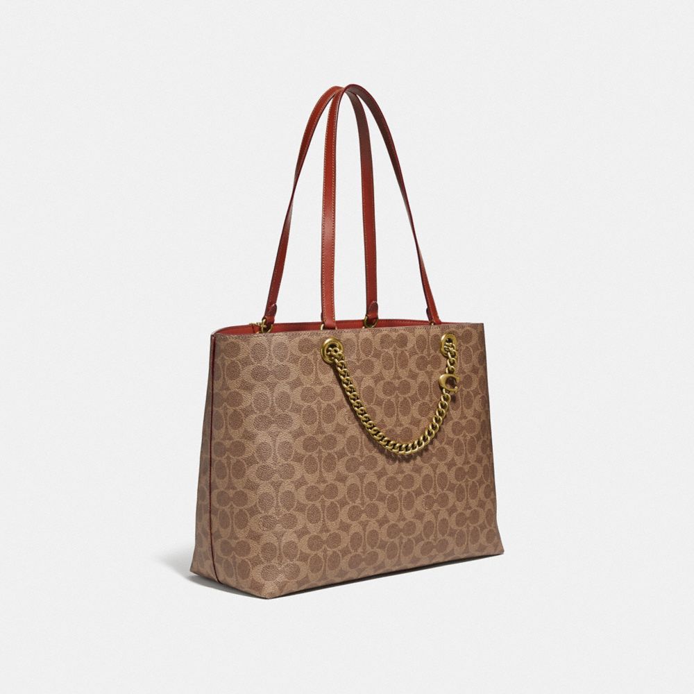 Coach refined calf leather signature chain convertible tote new arrivals